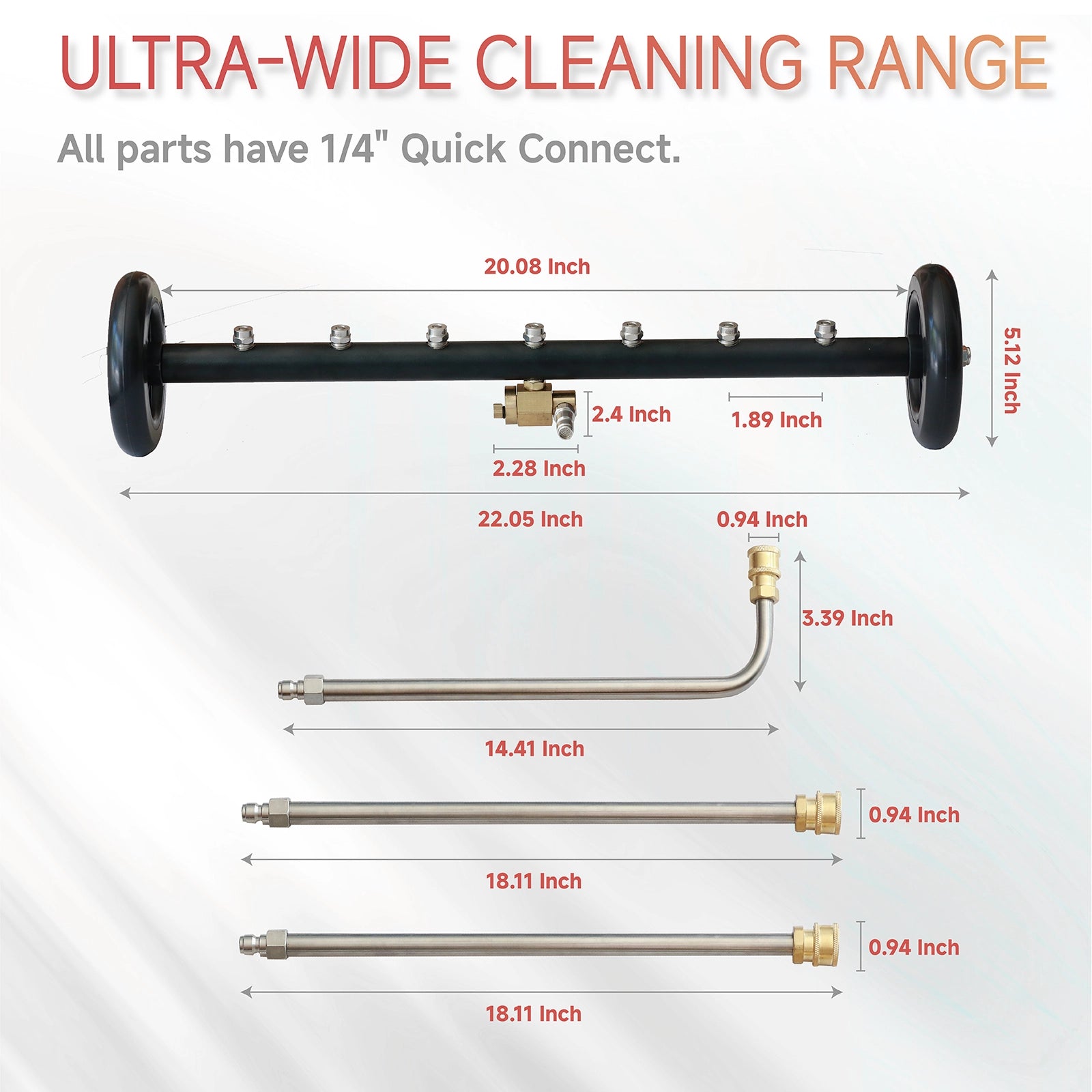 Industrial 20-inch dual handle surface cleaner for large surface cleaning