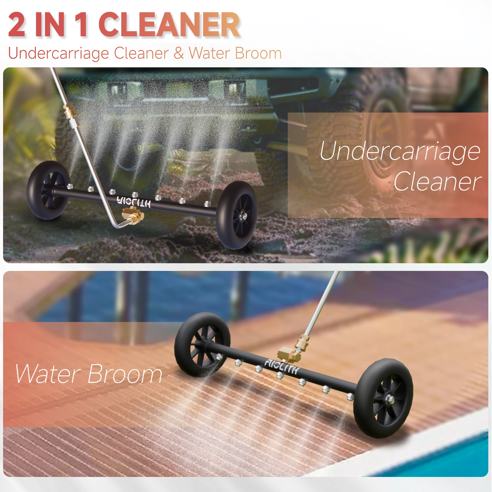 Heavy-duty 20inch dual handle surface cleaner for commercial use